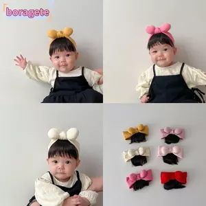 Mũ Tóc Giả Cho Bé BORAGETE, Phụ Kiện Tóc Công Chúa Nơ Nổ Tóc Giả Băng Đô Quấn Tóc, Thiết Kế Đặc Biệt Mềm Mại Và Thoải Mái Tóc Dễ Thương Trẻ Sơ Sinh