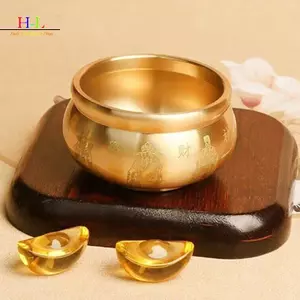 HL Cornucopia Đồng Thau May Mắn Thu Hút Sự Giàu Có Tốt Lu Ma Thuật Sức Mạnh Bát Kho Báu Để Bàn Nhỏ Trang Trí Nhà LMWU