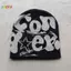 < Honeyba > Mũ dệt kim Acrylic len Y2K cổ điển dành cho nữ Beanie Mùa đông ấm áp Beanies Bông tai Kẹp Hip Hop Casual Skullies Mũ ngoài trời Đẹp