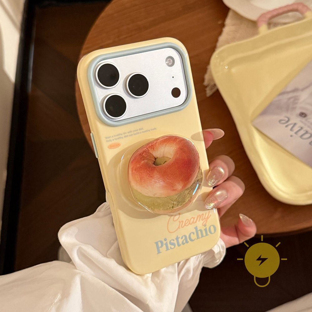 Phone Case For iPhone 17 Pro Max 16 15 14 13 with Griptok TPU Matcha Bagel with Griptok Aesthetic Korean Cute