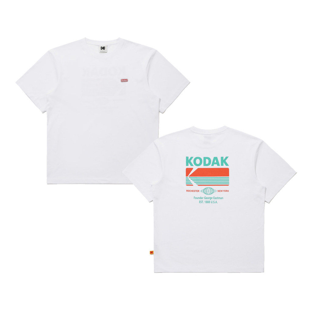 Áo thun ngắn tay KODAK Hàn Quốc có chữ cổ điển và in logo lớn phía sau dành cho nam và nữ, tay ngắn Cotton cao cấp 100% mùa hè 0617