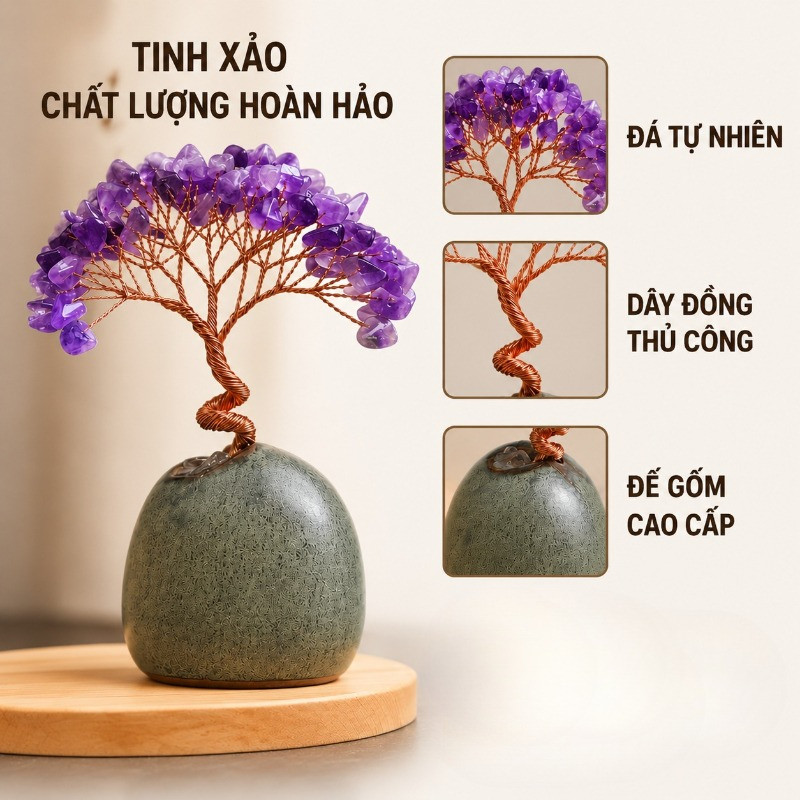 Cây Đá Năng Lượng,Hút Tài Lộc,Mang Lại Vận Khí Tốt,Đồ Trang Trí Bằng Pha Lê,Dùng Trang Trí Nhà Cửa Bàn Làm Việc