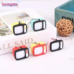 Móc khóa truyền hình cổ điển BORAGETE, Đồ chơi mô hình sáng tạo Móc khóa Led, Mặt dây chuyền móc khóa chất lượng cao Truyền hình thu nhỏ Truyền hình sáng tạo Đồ chơi trẻ em tại nhà