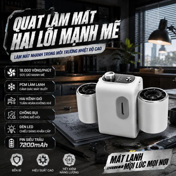 Quạt đeo eo, quạt đi bộ, quạt làm mát, quạt theo người, quạt công trường, quạt ngoài trời, quạt hai tuabi bảo hành 3 năm