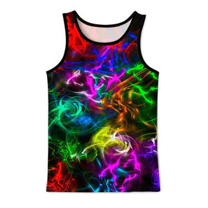 Áo ba lỗ nam Graffiti 3D, Áo ba lỗ tập thể dục mùa hè, Áo thun mềm mại thoáng khí khô nhanh không tay Y2K