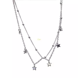 Flgo Thời Trang Cổ Trang Sức Ngôi Sao Vòng Cổ Ngôi Sao Hai Lớp Choker Cho Bé Gái