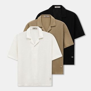 [SUMMER COLLECTION] Áo Sơ Mi Nam ICONDENIM Tay Ngắn Cuban Riviera Knit Form Relaxed SMID0400