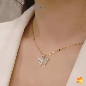 Mặt dây chuyền vàng thời trang Hàn Quốc Bướm Nelace dành cho nữ ne dây chuyền Trang sức bằng thép không gỉ Nữ mới