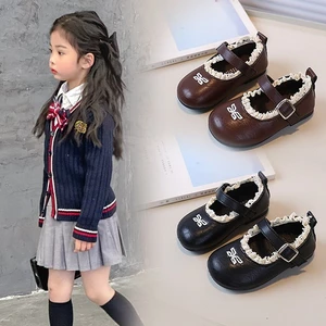 Giày Lười Da Bé Gái Đế Mềm Cao Cấp - Mẫu Viền Ren Sang Cấp, Giày Mọi Công Chúa Tiểu Thư Đi Tiệc