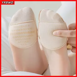 YRBWD 1 Cặp Miếng Lót Chân Nửa Lòng Bàn Tay, Tất Nửa Chân Silicon Thoáng Khí, Tất Thuyền Cotton Mềm Chống Trơn Trượt