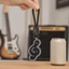 Mặt dây chuyền âm nhạc FUHUIOT, Móc khóa ghi chú âm nhạc Treble sáng tạo, Quà tặng móc khóa bằng da PU có chùm sáng cá nhân