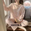 Bán Buôn Đồ Ngủ Ngọt Ngào Của Phụ Nữ Mùa Xuân Và Mùa Thu Dài Tay Quần Dài Đám Mây Đệm Ngực Ren Bộ Đồ Mặc Nhà Ngọt Ngào