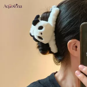 AqToCna Hoạt Hình Thời Trang Dễ Thương Sang Trọng Gấu Trúc Kẹp Tóc Hoạt Hình Lớn Hairgrips Tóc Vuốt Kẹp Tóc Phụ Kiện Tóc AqToCna