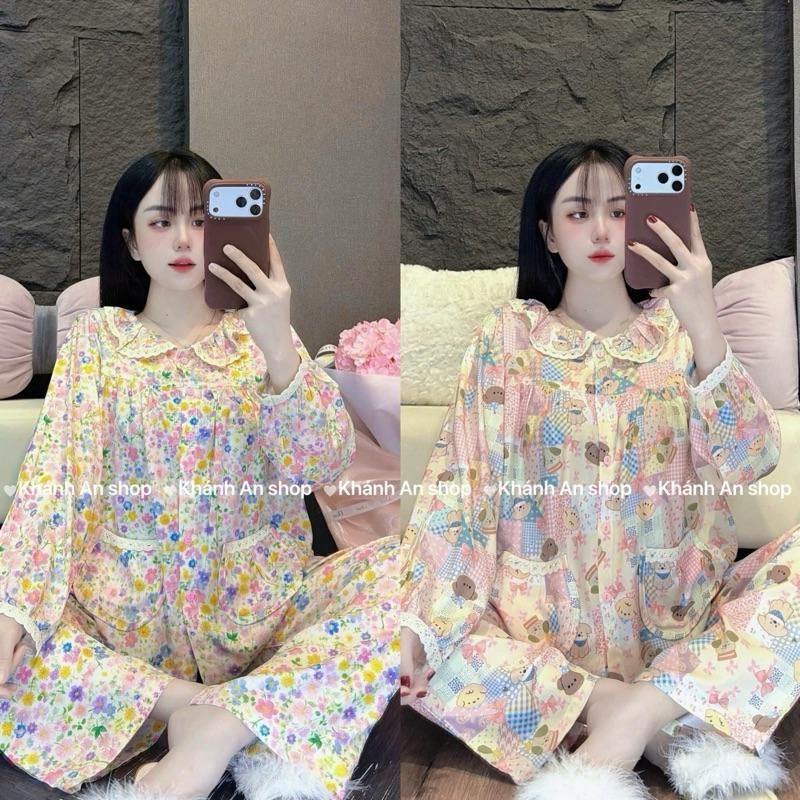 [ DEAL MỞ BÁN ] Hàng Mới Về KA107 Cao hơn 1m6 sẽ ngắn nên lên 1 size  - Đồ Bộ Tole Lanh Áo Cổ Tròn Phối Bèo Có Túi E17