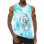 Tiger 3D Tank Top Nam, Áo Vest Bông Tai Kẹp Chữ Động Vật, Mềm Mại Thoáng Khí Dạo Phố Thường Ngày Tee