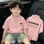 Quần jean kiểu dáng mỏng mùa hè (90-140) + Áo sơ mi POLO dáng rộng Bộ đồ hai mảnh thời trang hoạt hình thường ngày
