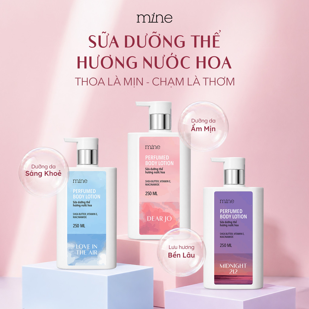 [TẶNG KEM Ủ TÓC 490K] Sữa Dưỡng Thể Mine Perfumed Body Lotion Hỗ Trợ Nuôi Dưỡng Da Mịn Màng Sáng Khỏe 250ml