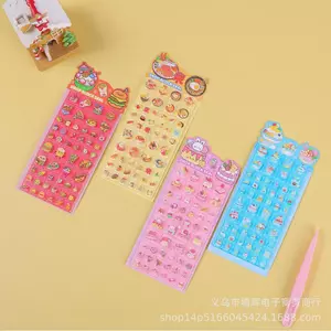 Nhãn dán cá nhân Nhãn dán trang trí Đồ chơi Phần thưởng xuyên biên giới 3D Phim hoạt hình Acrylic ba chiều Nhãn dán trang trí pha lê dễ thương Phong cách mới Nhãn dán sổ tay trẻ em vuông bán chạy