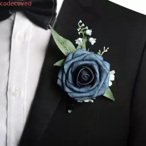 COSCOVED Chổi Hoa Hồng Boutonniere, Đơn Giản Tinh Tế Cưới Phù Hợp Với Corsage, Phong Cách Châu Âu Hoa Nhân Tạo Lãng Mạn Thời Trang Phụ Kiện Cưới Phương Tây
