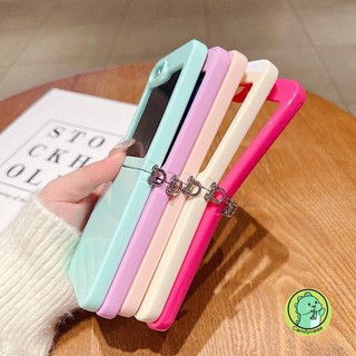 Ốp Điện Thoại Có Thể Gập Lại Cho OPPO Find N3 N2 Flip 5G 4G Vỏ Mềm Chống Sốc Màu Kẹo Đơn Giản Dễ Thương