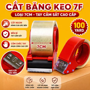 Cắt Băng Keo Cầm Tay Dân Hoa 7cm 7F Tay Cầm Sắt – Khung Cắt Băng Dính Bản Lớn Đóng Thùng Hàng Nặng