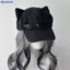 Bluelover Nữ Tai Mèo Bông Tai Bông Tai Gothic Gothic Gothic Gothic Beret Y2K Bé Gái Steampunk Punk Dây Kéo Handmade Mũ Chống Nắng Mới