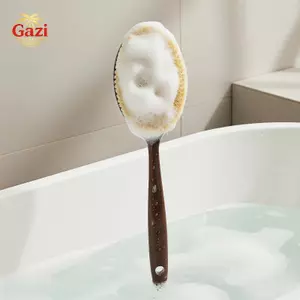 Máy chà sàn tắm 2 trong 1 tiện lợi có lông dừa và tay cầm dài để chăm sóc da tất cả trong một [VN]