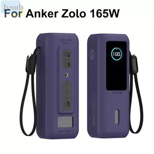 Hộp đựng silicon JVSUB, Vỏ bảo vệ bộ sạc chống rơi chống sốc, di động linh hoạt chống trầy xước có dây buộc Bộ sạc điện thoại cho du lịch Anker Zolo 165W