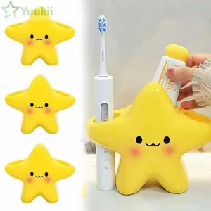 Giá đỡ bàn chải đánh răng điện YUUKII, Giá đựng bàn chải đánh răng chống trượt hoạt hình Star, Giá đựng kem đánh răng tiết kiệm không gian sáng tạo Phụ kiện phòng tắm