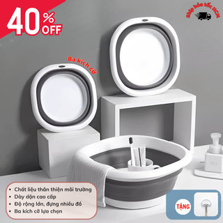 Combo chậu gấp gọn BUNA silicon tiện lợi, thau gấp gọn đa năng tiết kiệm không gia