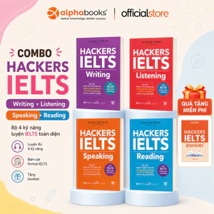 Sách lẻ/Combo: Trọn Bộ 4 Cuốn Hackers IELTS (Listening + Reading + Speaking + Writing) (Gamma Books)
