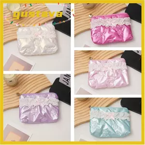 Túi đựng đồ GUSTAVA, Ví đựng tiền xu đa năng bằng ren bướm, Túi đựng tai nghe dung tích lớn di động dành cho nữ