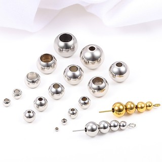 Thép không gỉ xuyên lỗ rời Hạt thép tự làm Hạt vàng 18K Phụ kiện trang sức