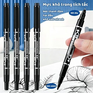 Combo 10 bút lông dầu không xóa được - Bút lông dầu đánh dấu  - bút dạ dầu 2 đầu