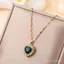 Xuyên Biên Giới Bán Chạy Phong Cách Tính Khí Đồng Kẻ Sọc Zircon Full Kim Cương Tình Yêu Vòng Cổ Ánh Sáng Sang Trọng Niche Nữ Thời Trang