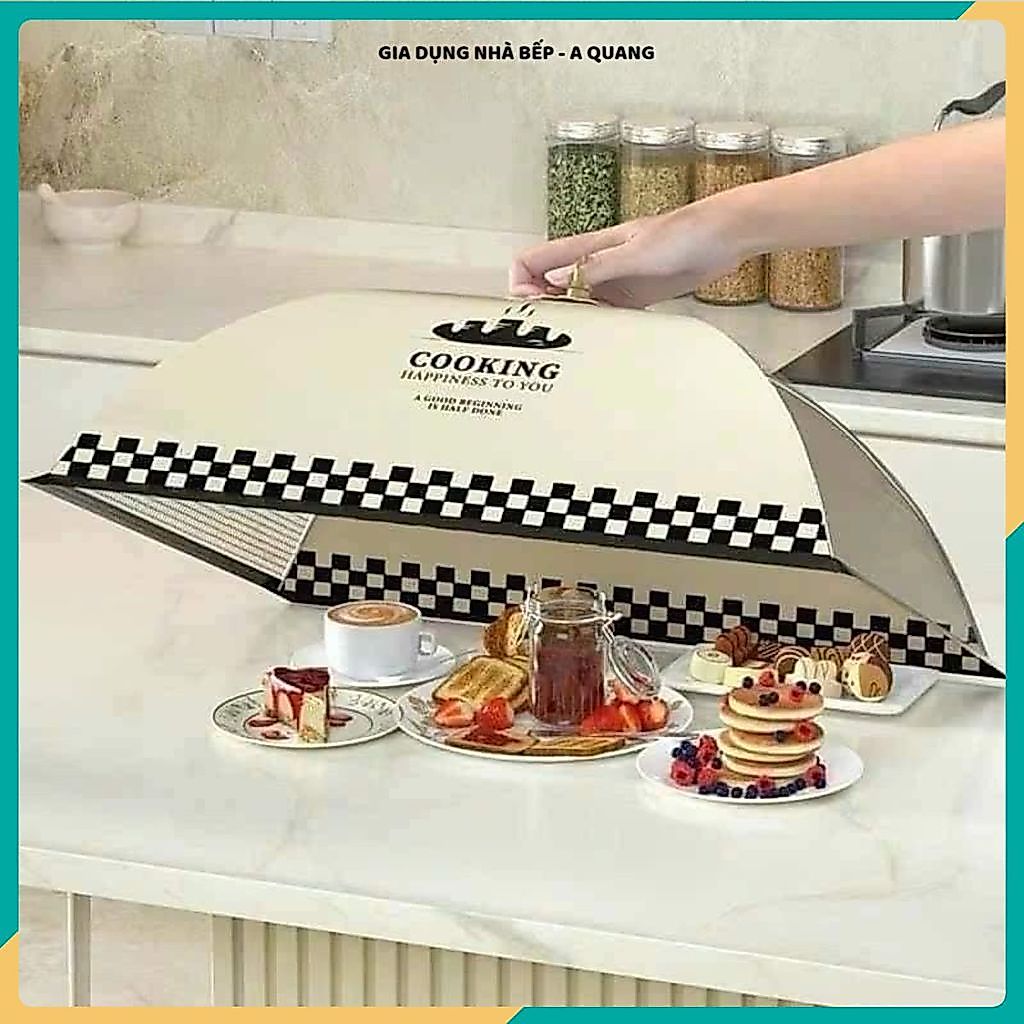 LỒNG BÀN GẤP GỌN COOKING Thiết kế hình ô độc đáo hình ô của nắp che chống côn trùng này tăng không gian