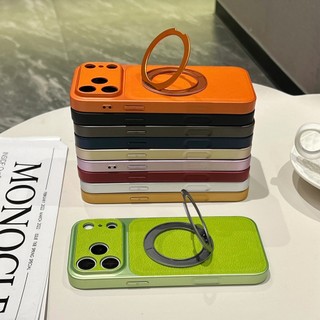 Ốp Điện Thoại Da Mạ Điện Xoay 360 Độ Cho iPhone 17Promax 17Pro 13 14 15 16 Pro Max Chống Sốc Nam Nữ Vỏ Di Động