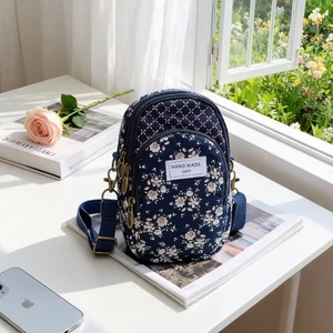 Phiên Bản Hàn Quốc Mục Vụ Lưới Ba Lớp Messenger Túi Điện Thoại Di Động Ba Dây Kéo Dung Tích Lớn Nữ Túi Đeo Vai Nhỏ