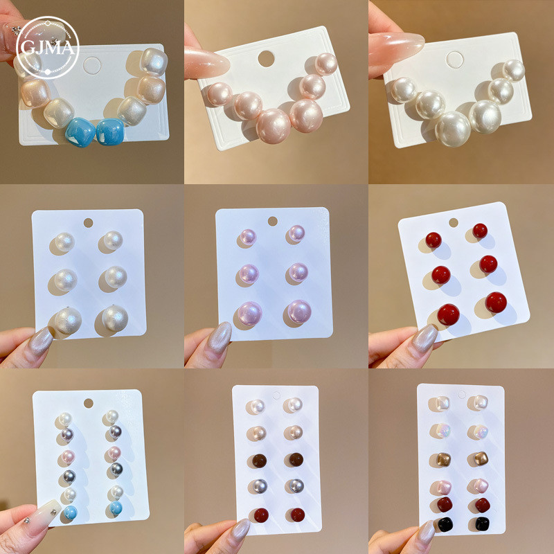 Bông tai vuông nhựa bạc kim vuông phụ kiện thời trang đơn giản cho nữ