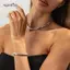 AqToCna Nữ Hợp Thời Trang Tối Giản Hạt CCB Không Đều Choker Nelace Và Vòng Tay Với Dây Kim Loại Xương Đòn Dây Chuyền Trang Sức Thời Trang Quà Tặng AqToCna