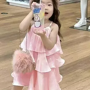 Váy mùa hè (90-140) Váy xù không tay phong cách phương Tây Váy cổ tích sang trọng