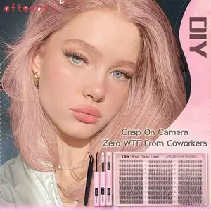 Lông mi giả AFTEROF, Cụm lông tơ dài 10-16mm Lông giả, 30D / 40D / 50D / 60D Kiểu dáng tự nhiên Wispy Trang điểm mắt giả