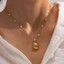 Vòng cổ vỏ PYCOU, Thiết kế sao biển Ngọc trai Accent Trang sức nữ, Trang trí thời trang Vòng tay chống nước màu vàng