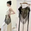 Thắt lưng PYCOU Viền, Thắt lưng tam giác tinh tế, Khăn quàng cổ thêu cổ điển dân tộc thời trang dành cho nữ