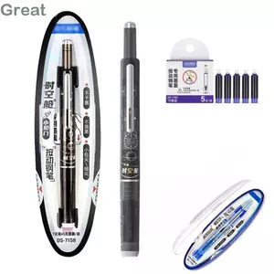 Bút máy TUYỆT VỜI, Bút thư pháp có thể thu vào đầu 0,38mm, Mực đen 5 Hộp mực có thể nạp lại Thùng trong suốt Không có bút rò rỉ Văn phòng