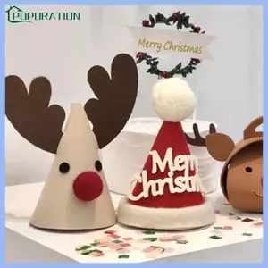 POP Giáng Sinh Nón Santa Nai Sừng Tấm Giáng Sinh Vui Vẻ Nón Vải Dệt Dự Tiệc Đạo Cụ Cho Giáng Sinh Trang Phục Hóa Trang Đồ Dùng Cosplay