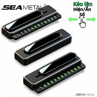 SEAMETAL Bảng số điện thoại xe hơi phát sáng 2 số che số nam châm ABS dán taplo