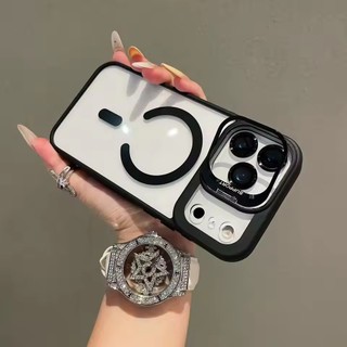 [JLK] Ốp điện thoại cứng trong suốt chống sốc từ tính có chân đế cho iPhone 17 Air 16 Pro Max 16Plus 17Pro 16Pro