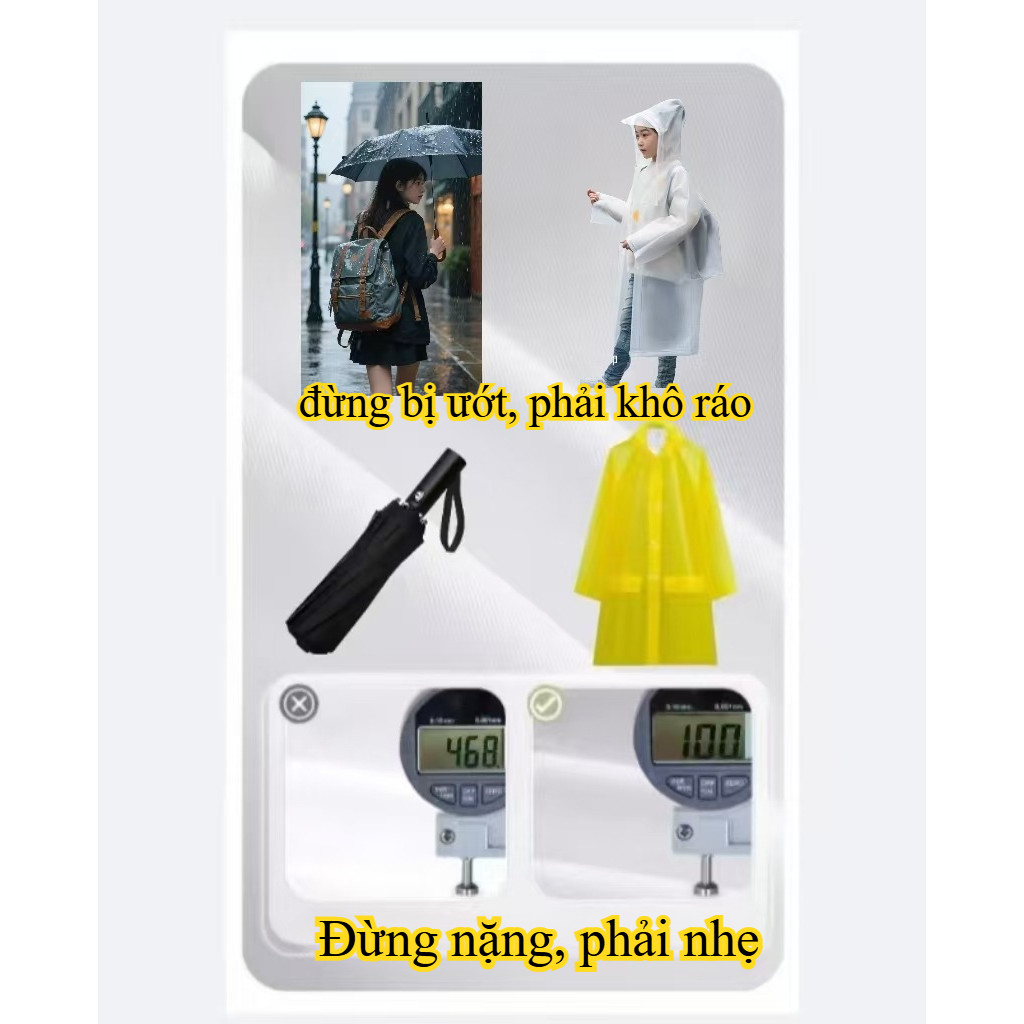 Áo Mưa EVA Phong Cách Đi Lại Nhiều Lần, Thiết Kế Thời Trang Unisex Mỏng Nhẹ