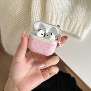 Mặt dây chuyền hình trái tim hồng + giai điệu cho Airpods 1 / 2 3 Pro Pro Pro2 Airpods4 Bộ tai nghe Vỏ bảo vệ Bluetooth không dây Air Pods Pro 3 4 Vỏ bảo vệ tai nghe